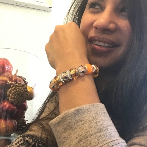 SOLD Imani~ brown amber charm bracelet - Picture 7 of 7